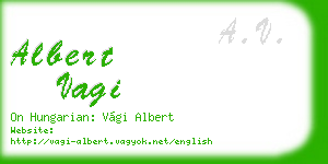 albert vagi business card