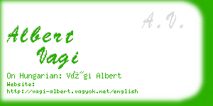albert vagi business card